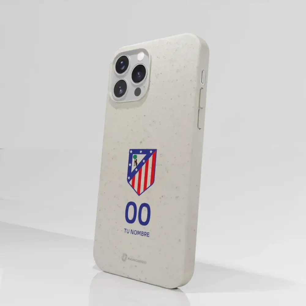 Atletico Madrid Official Compostable Phone Case Crest Standard  + Name and Number - Image 53