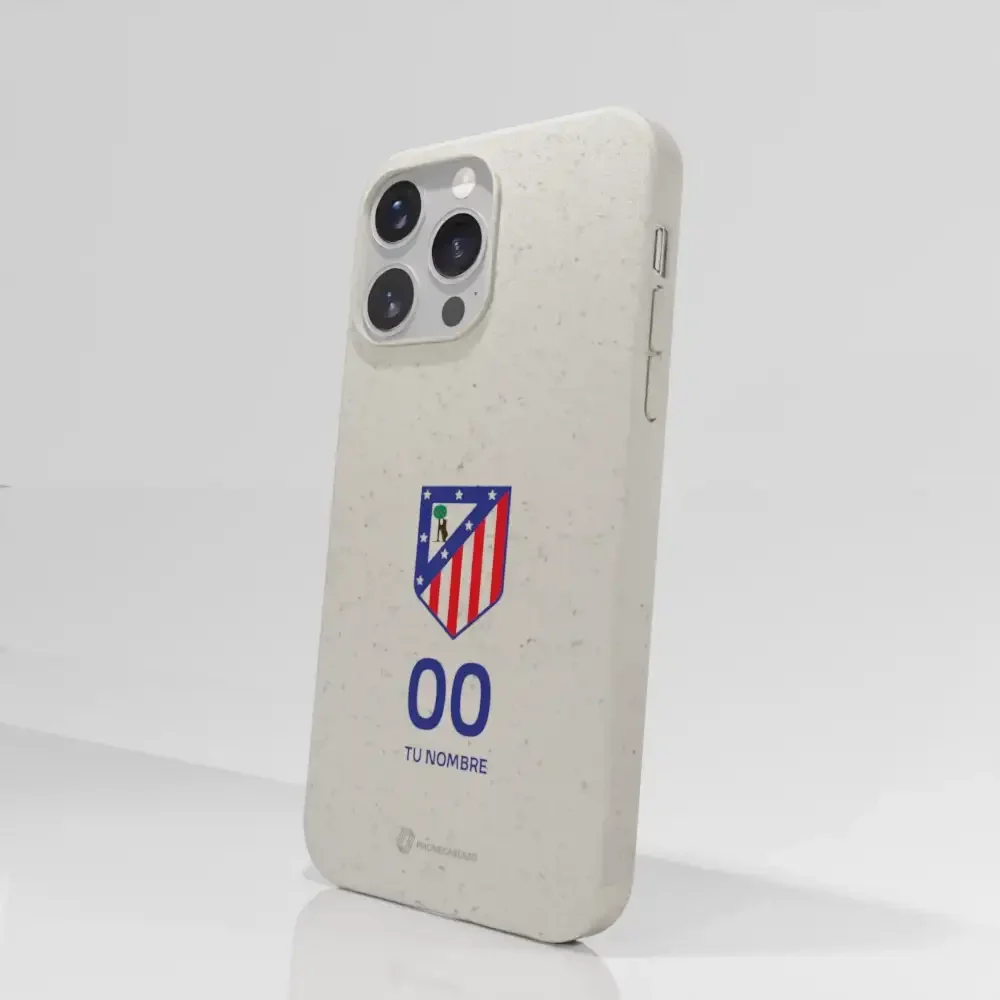 Atletico Madrid Official Compostable Phone Case Crest Standard  + Name and Number - Image 57