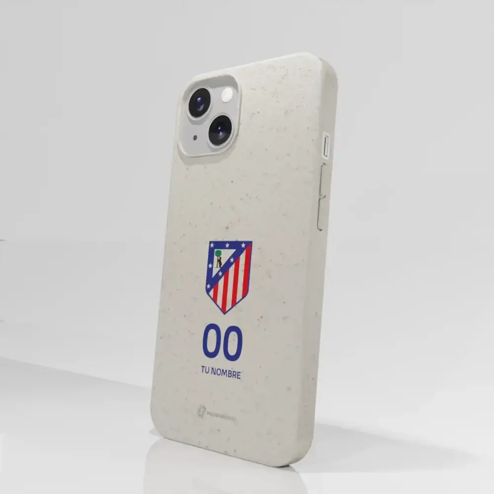 Atletico Madrid Official Compostable Phone Case Crest Standard  + Name and Number - Image 58