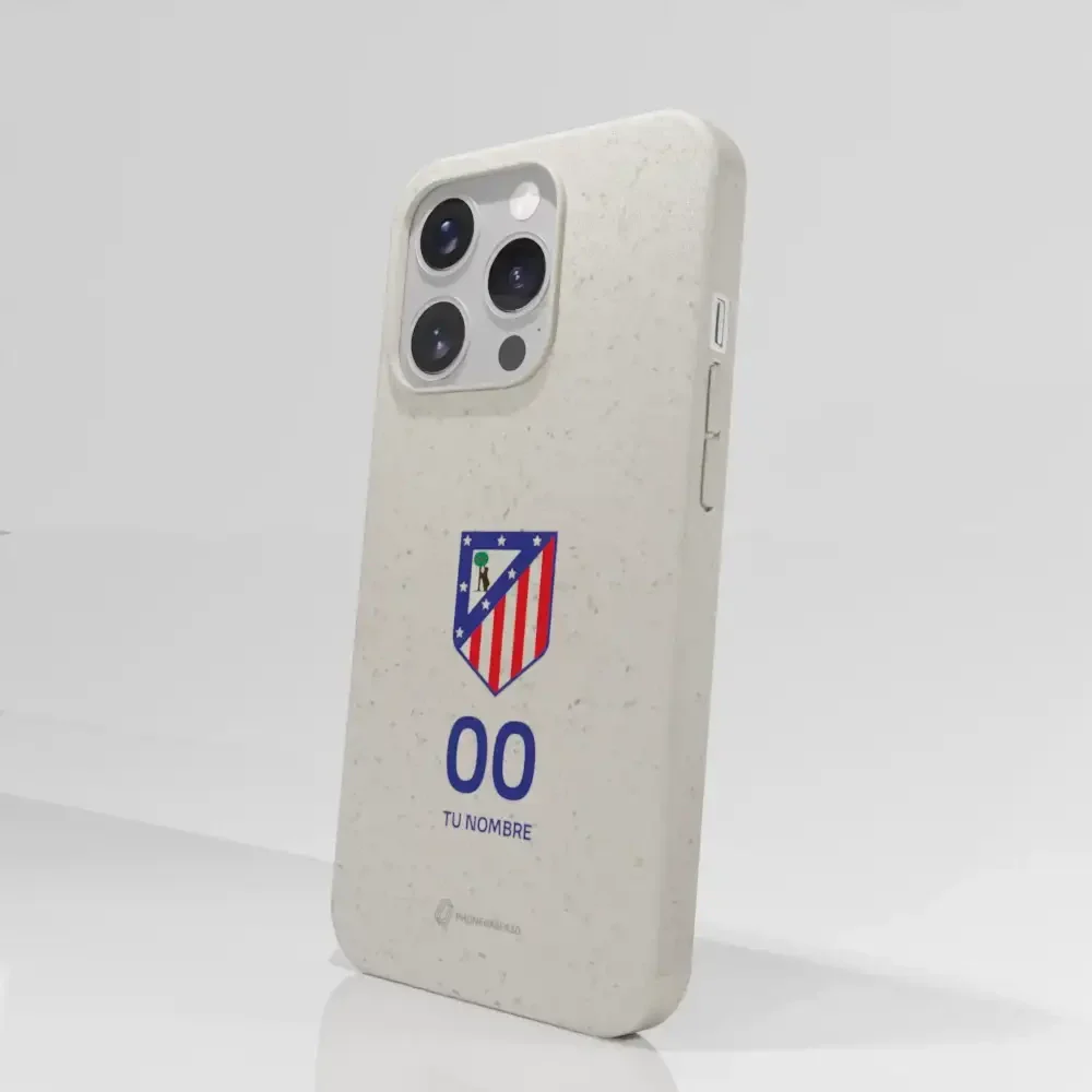 Atletico Madrid Official Compostable Phone Case Crest Standard  + Name and Number - Image 60