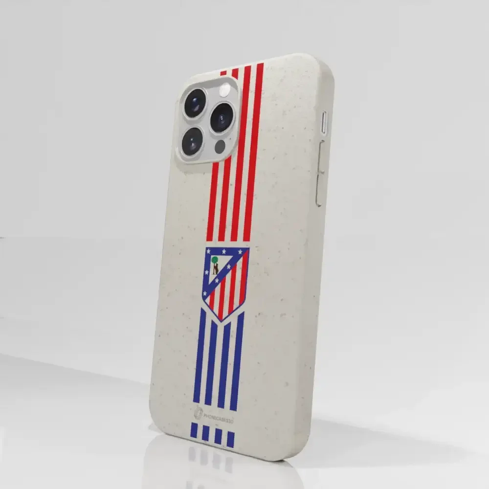 Atletico Madrid Official Compostable Phone Case Stripes Crest - Image 53