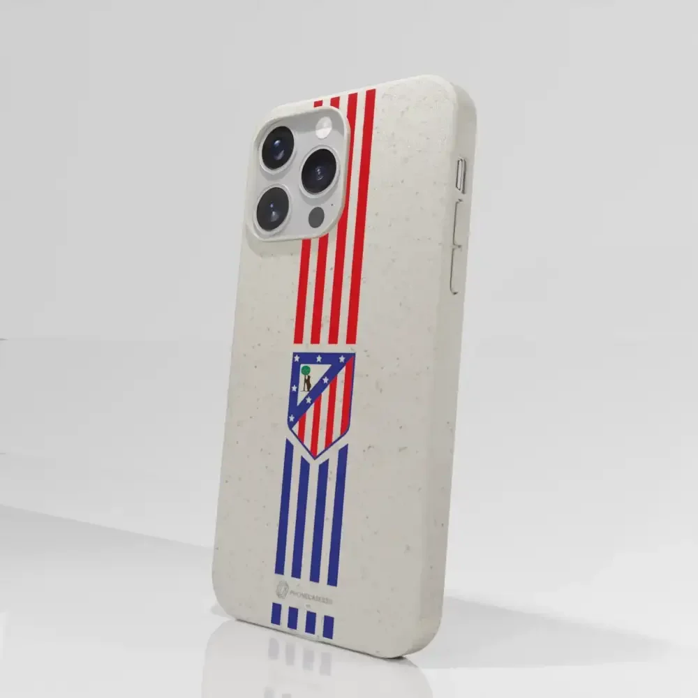 Atletico Madrid Official Compostable Phone Case Stripes Crest - Image 57