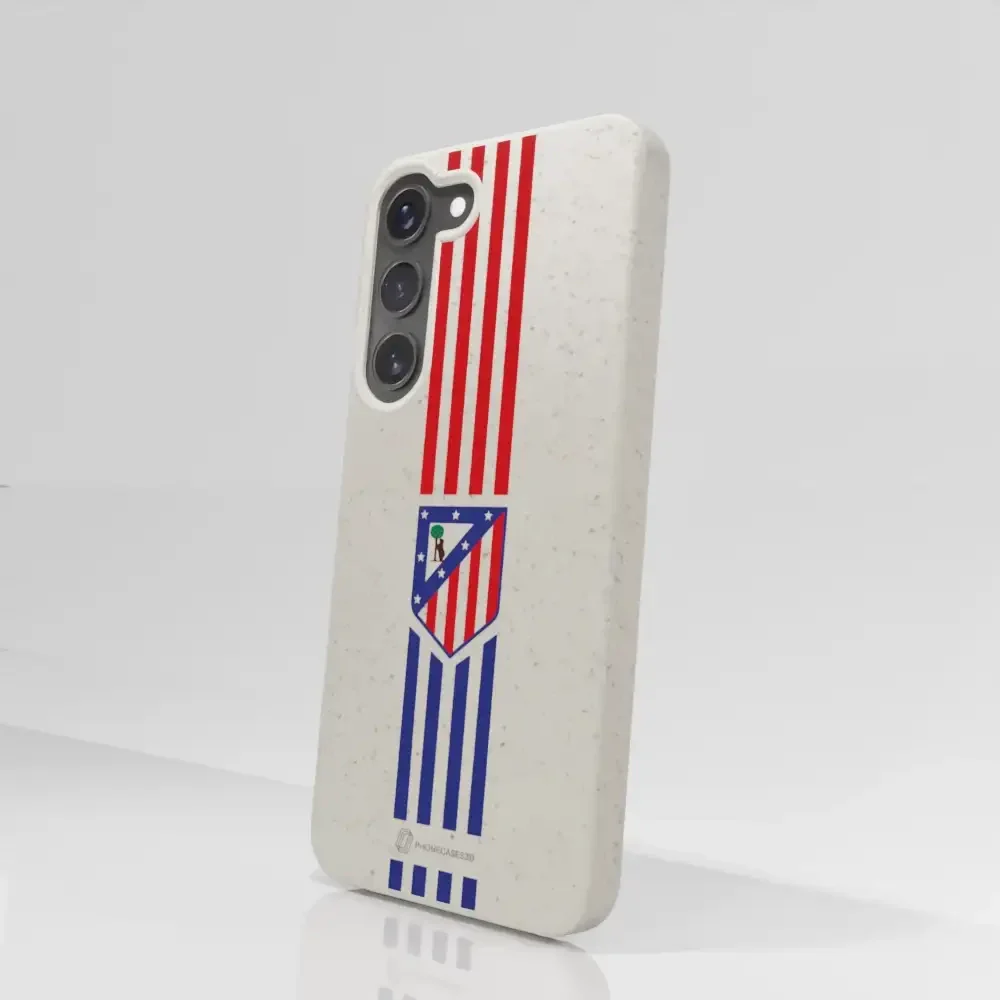 Atletico Madrid Official Compostable Phone Case Stripes Crest - Image 74